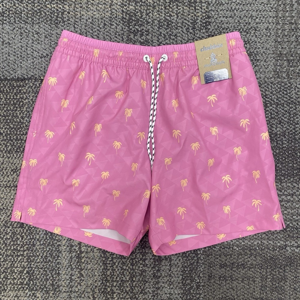 CHUBBIES mens small the Gumballs  5.5" SWIM TRUNKS mesh liner tropical Palm tree